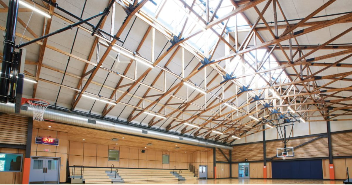 tectum-roof-deck-gym Tectum roof deck system installation project for indoor gym