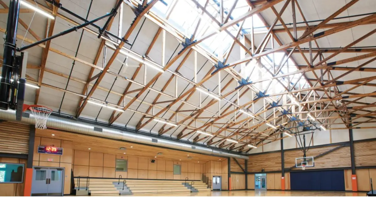 tectum-roof-deck-installation-forgym Tectum roof deck installation for school gym